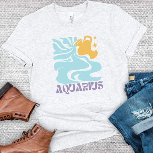 Nebula Aquarius Zodiac T-Shirt