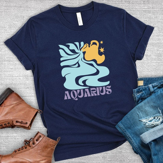 Nebula Aquarius Zodiac T-Shirt